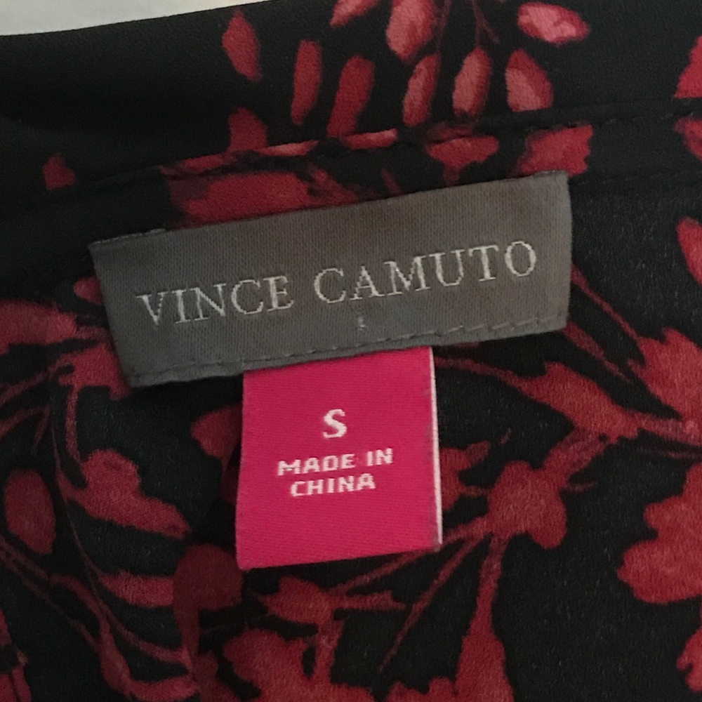 Vince Camuto red floral print sheer tunic Size S - Picture 7 of 8